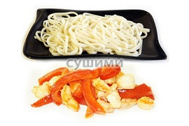 Лапша пшеничная с креветками